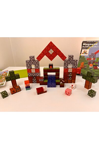 ToyznKidz 100 Parça Manyetik Küp Blok Hayvan Evi Temalı Yapı Taşı (2.0 cm)