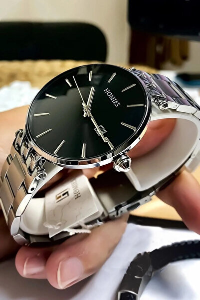 Homies ساعة يد رجالية 3 أتم مقاومة للماء لون فضي سوار فولاذي HMCBK2538