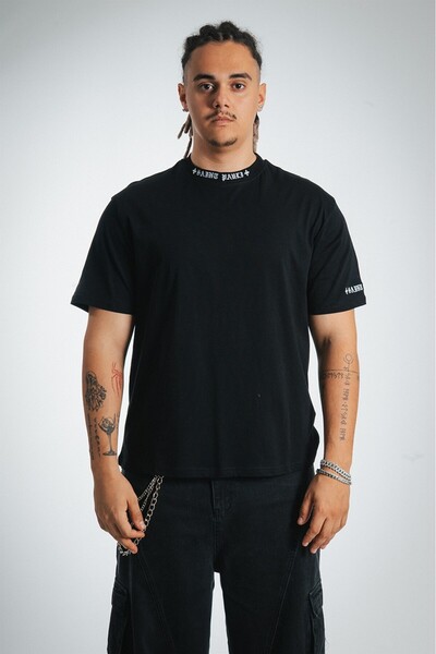 No Future Saint Pauli Collar Embroidery Regular Fit Men's T-Shirt Nf0602Sy