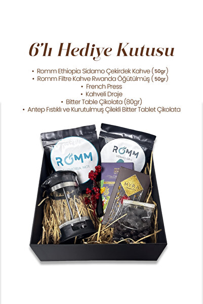 Myra Çikolata Evim 6 lı Çekirdek Öğütülmüş Kahve French Press Draje Tablet Çi...