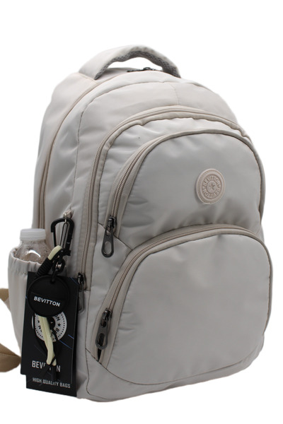 Bevitton Geantă de școală din material textil impermeabil, rucsac de școală u...