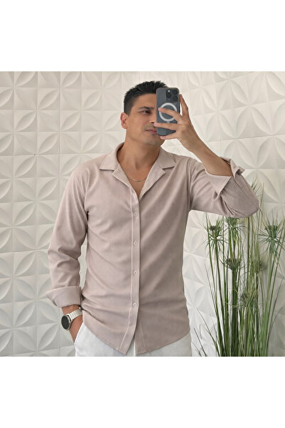 WENMİNG FİTİLLİ KUMAŞ UZUN KOL OTTOMAN ERKEK GÖMLEK