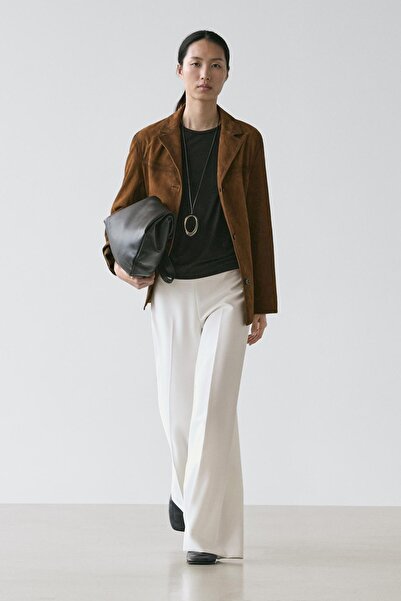 Massimo Dutti Geniş paça volanlı pantolon