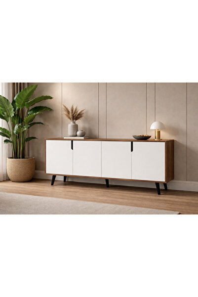 VM VERTEX MOBİLYA Latina Modern Konsol 180 Cm Ceviz - Beyaz