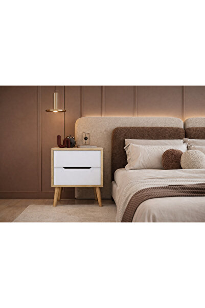 VM VERTEX MOBİLYA Flora Komodin 2 Çekmeceli Yatak Odası Bebek Odası Safir Meş...