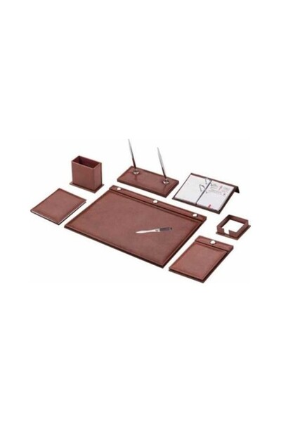 Gülpaş 259 طقم مفارش مكتب 9 قطع بني اللون