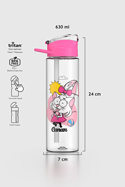 Renga Falcon Kral Şakir Canan Desenli 630 ml Pipetli Tritan Çocuk Matara 2220...