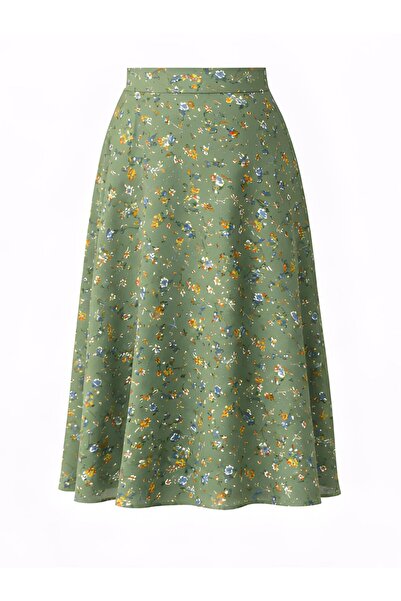 Retrobird Fusta lungă evazată Valerie Viscose Femei Verde