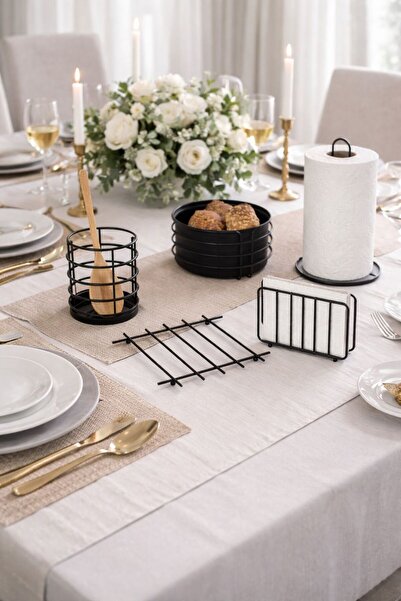 KARTEYA مجموعة تقديم الخدمة ومجموعة أدوات الخبز وحامل المناديل وحامل المناشف ...