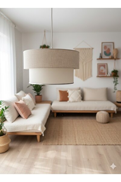 Emg DesiGn Kumaş Başlık 2 Katlı Pasta Avize Yatak Odası Çocuk Odası