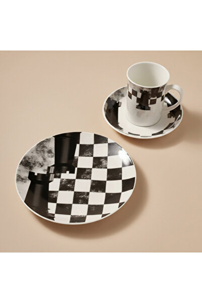 Güral Porselen Camelia 3 Parça Çay Takımı Satranç Kale