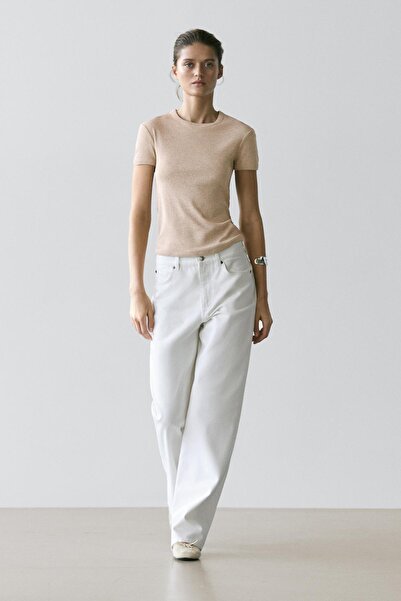 Massimo Dutti Kısa kollu pamuklu t-shirt