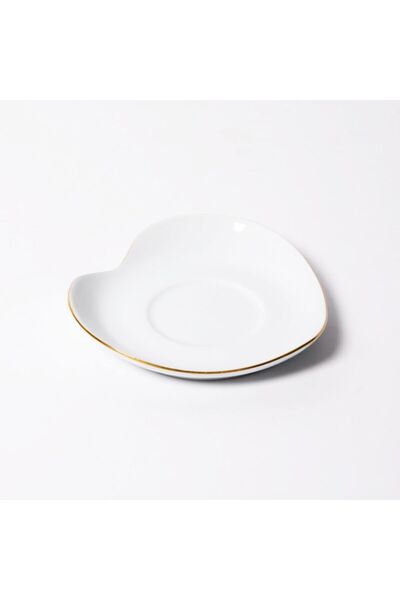 Güral Porselen Kalp 12 Cm Çay Tabağı El Dekoru Altın İşleme 20