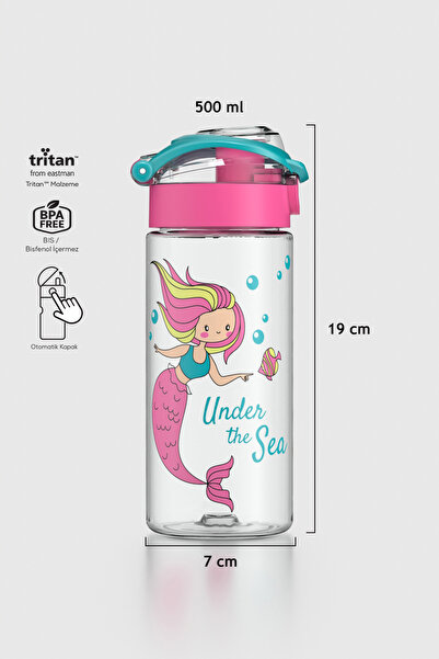 Renga Saga Desenli 500 ml Tritan Çocuk Matara 912014 Pembe