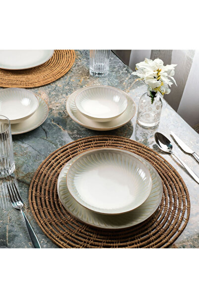 Güral Porselen GÜRAL PORSELEN Camelia 24 Parça 6 Kişilik Yemek Takımı 39632