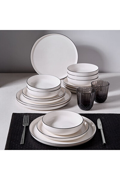 Güral Porselen Bilbao 12 Parça 4 Kişilik Yemek Takımı Siyah File