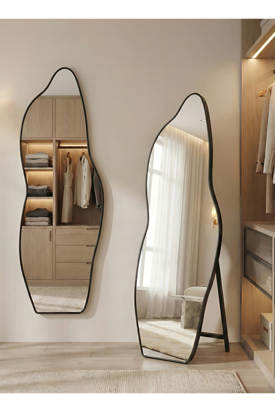 Taimi مرآة كبيرة أنيقة مقاومة للكسر، مقاس 165×60 سم، مرآة كاملة الطول بإطار م...