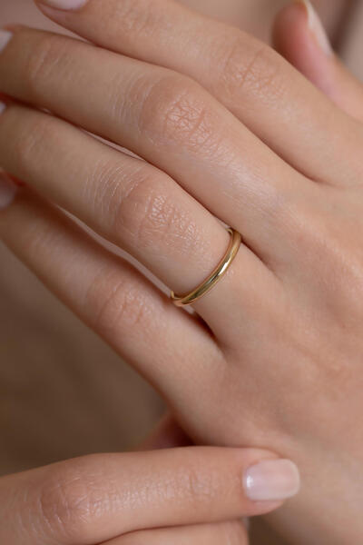 AMES GOLD KUYUMCULUK 14 Ayar Altın Ebedi Bağ Alyans-2mm