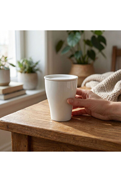 Güral Porselen Kapaklı Mug Bardak 300 CC