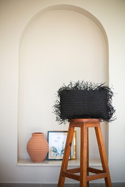 Bohemart Pernă Boho Raffia Handmade Pernă de aruncare Design umplut