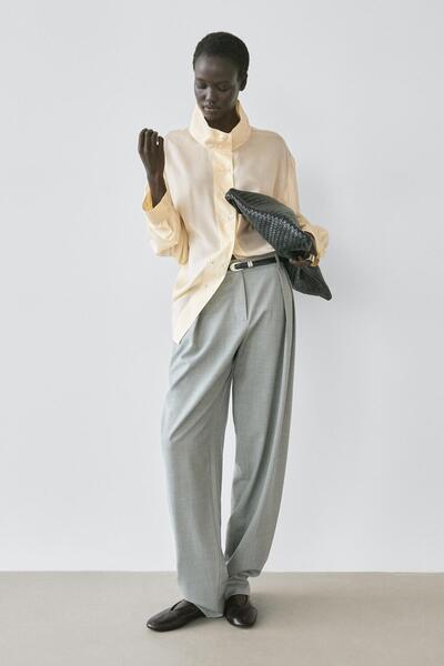 Massimo Dutti Dökümlü pensli pantolon