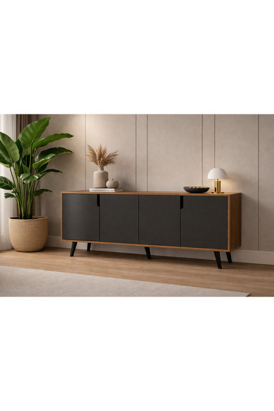 VM VERTEX MOBİLYA Latina Modern Konsol 180 Cm Safir Meşe - Antrasit