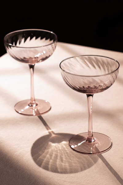 Rakle طقم أكواب فاخر مصنوع يدويًا ذاتي التلوين مكون من قطعتين باللون الوردي 2...