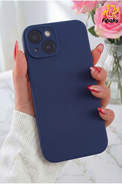 Fibaks iPhone 15 Kılıf Kamera Korumalı Lansman Içi Kadife Yumuşak Liquid Sili...