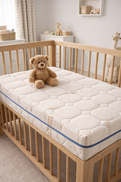 Artex 12Cm Cotton Süngerli Bebek Çocuk Beşik Yatağı 70x110 Yıkanabilir Kılıfl...