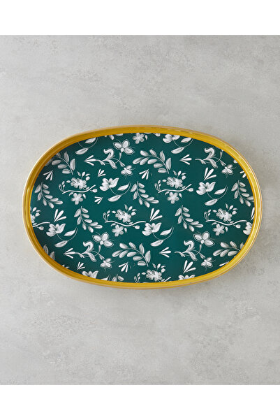 English Home Leafscape PP Tepsi 44x30 cm Beyaz - Yeşil