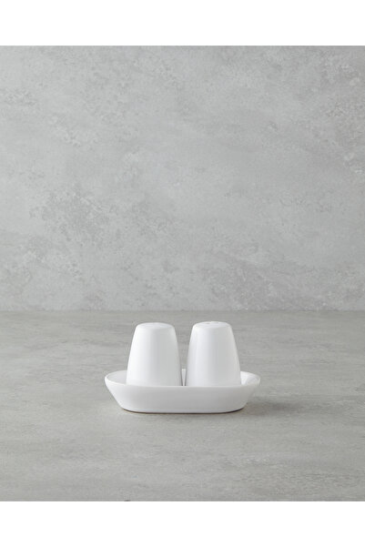 English Home Nimbus Ceramic 2-Piece Salt and Pepper Shakers 14X8 cm White