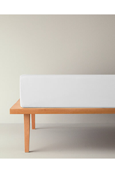 English Home Plain Cotton Double Fitted Sheet 160X200 cm White
