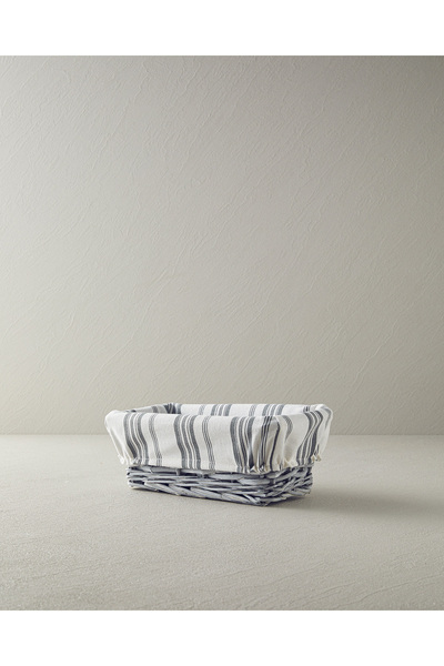 English Home سلة خبز ساحلية من الخوص باللون الرمادي