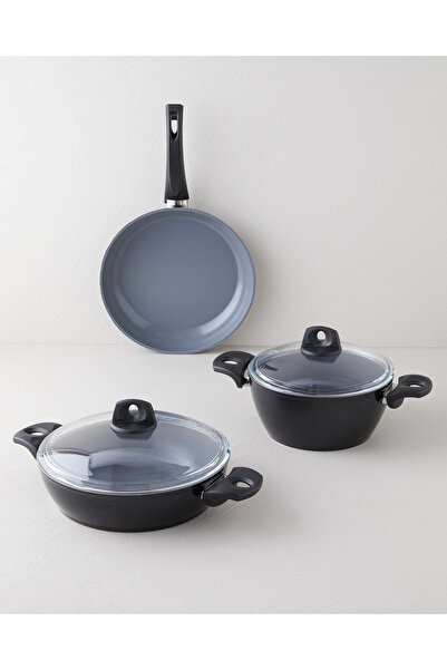 English Home طقم أواني طهي مارسيل سيراويل 5 قطع 22 – 26 – 26 سم أسود