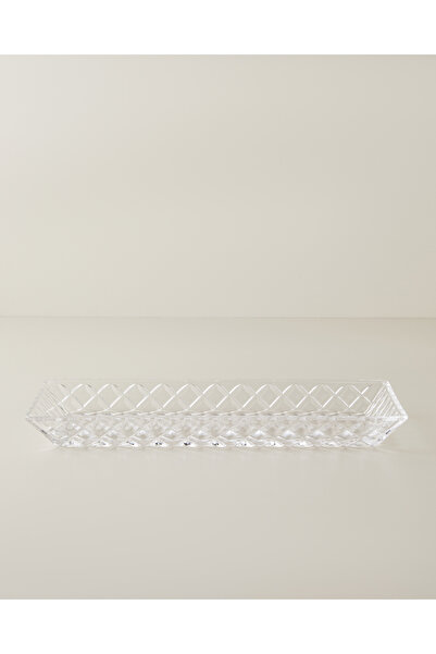 English Home Cage Glass Boat Plate 39.5X15.5 cm Transparent