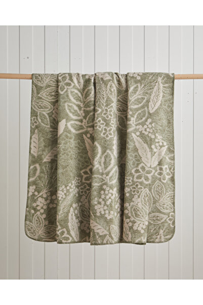 English Home Floral Art Pamuklu Tek Kişilik Battaniye 150x200 cm Açık Yeşil