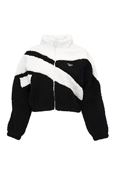 Reebok 102031985 BENTS TEDDY Жіноча полярна куртка Чорно-біла