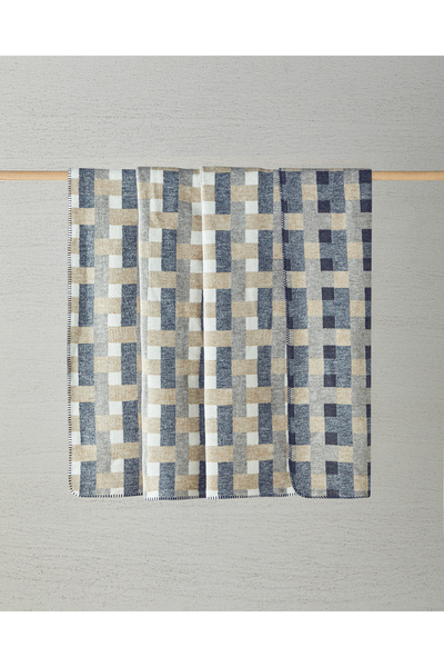 English Home Magnet Pamuklu King Size Battaniye 220x240 cm Krem-Gri