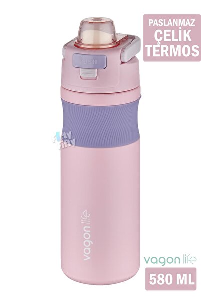 Vagonlife 580 ML Çelik Termos Pipetli/Pipetsiz(Rahat İçim) Kaydırmaz Gövde-FF...