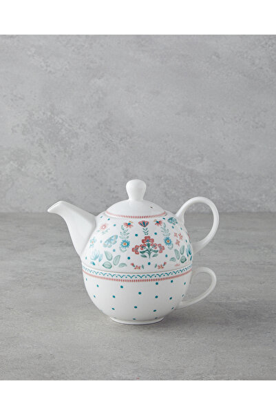 English Home Enola New Bone China Demlik Seti 400 ml Beyaz