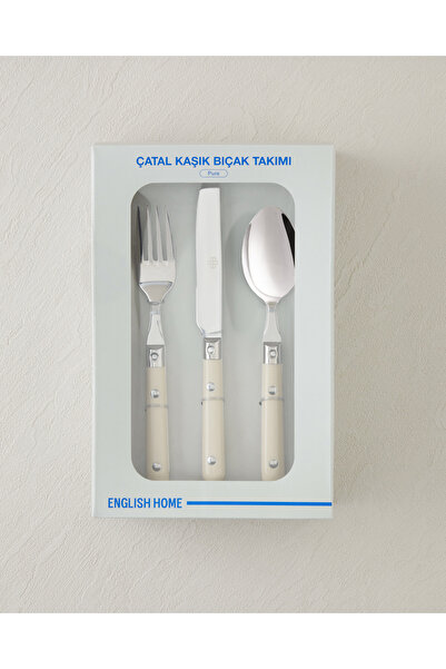 English Home طقم أدوات مائدة من الفولاذ المقاوم للصدأ الخالص يشمل شوكة وملعقة...