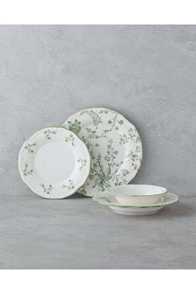 English Home Plantopia Porselen Yemek Takımı 24 Parça 6 Kişilik Yeşil