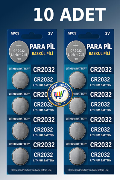 nistabolje 10 Adet Cr 2032 Pil Tartı Baskül Pili 3V Şeker Ölçüm Cihazı Pili P...