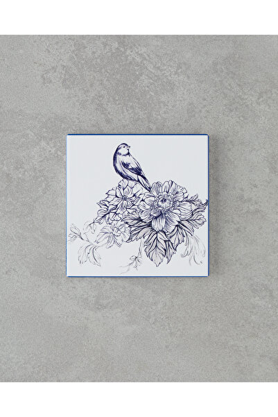 English Home Elysian Seramik Bardak Altlığı 11 cm Beyaz - Lacivert