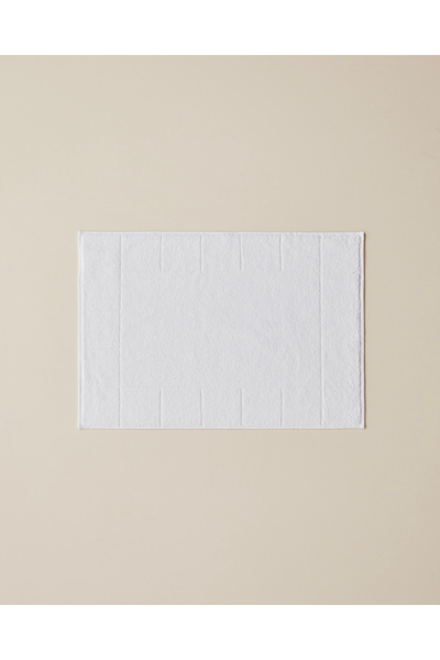 English Home Кърпа за крака от памук с карета 50x70 cm бяла