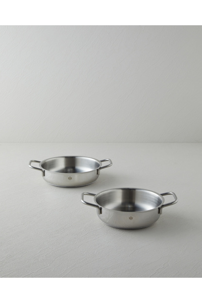 English Home Siena Çelik 2’li Kapaksız Sahan Seti 16-18 cm Silver