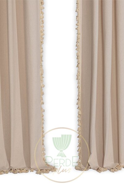 perde plus Cream Tufted Cotton - Healthy Fabric Background Curtain