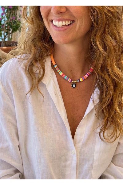 Duke Nickle قلادة ملونة مطرزة بعين الشر Dbkl1058