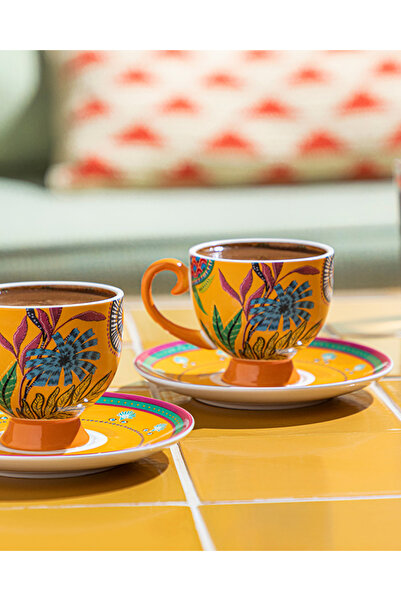 English Home Exotic Wild New Bone China 4 Parça 2 Kişilik Kahve Fincan Takımı...