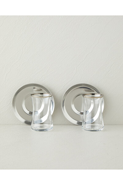 English Home Elise Çelik 4 Piece Tea Set for 2 People 170 ml Silver